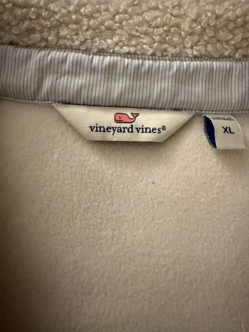 Vineyard Vines Cream Teddy Bouclé Button Jacket - Picture 3 of 6